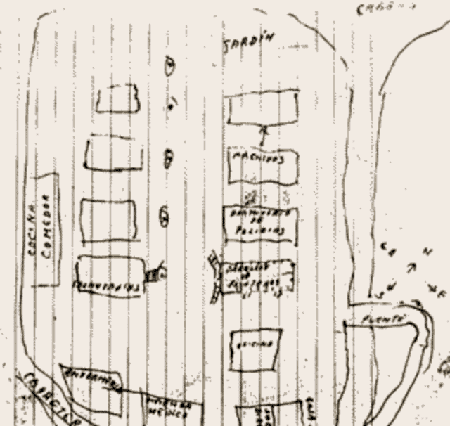 Sketch of Triscornia detention camp