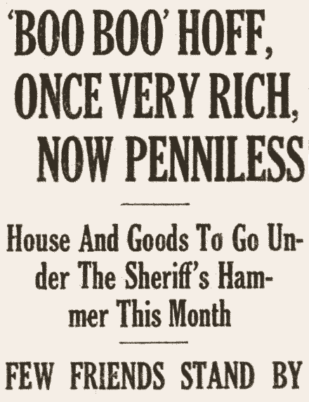 Max Hoff headline in 1928
