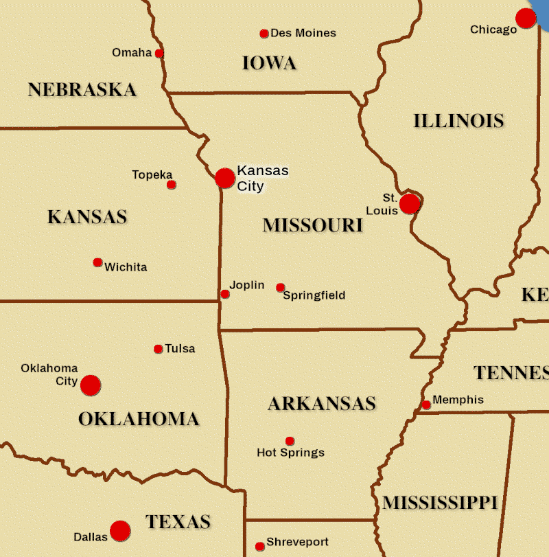 Map of Kansas City region