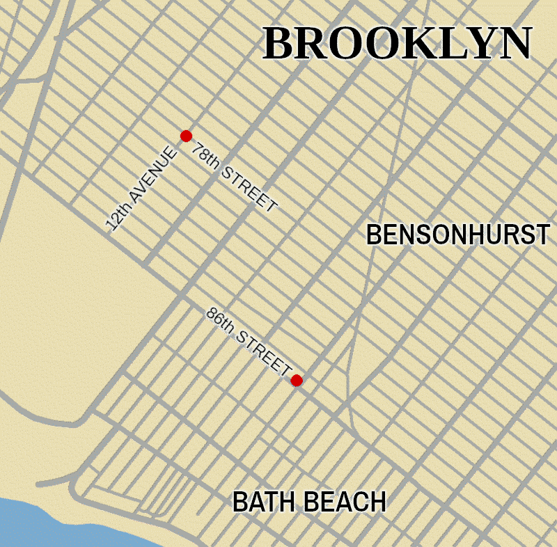 Map of southern Brooklyn