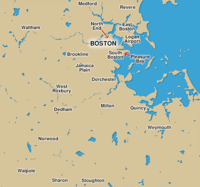 Map of Boston area
