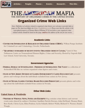American Mafia website Web Links page