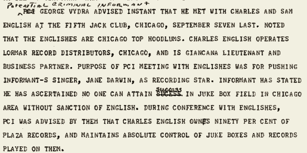 FBI Teletype, Sept. 1, 1962